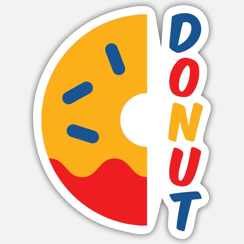 Donut - Sticker taille S (10 x 10 cm) - blanc mat