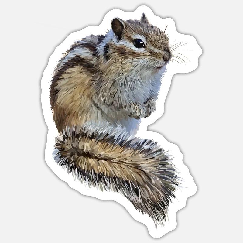 Des écureuils rayé Sticker taille S (10 x 10 cm)