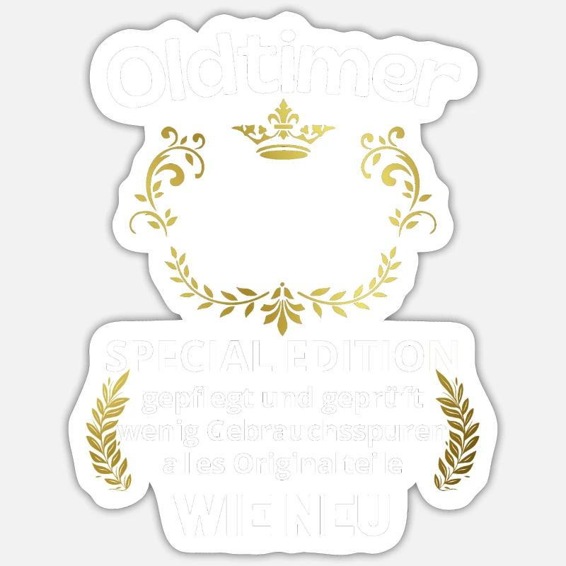80. Geburtstag Oldtimer Sticker Größe S (10 x 10 cm)