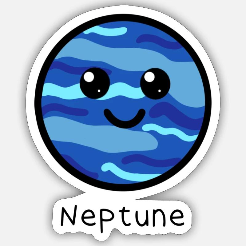 Cute Neptune - Sticker size S (10 x 10 cm) - white matte
