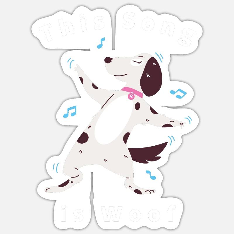 Conception drôle mignonne de crabot de danse Sticker taille S (10 x 10 cm)