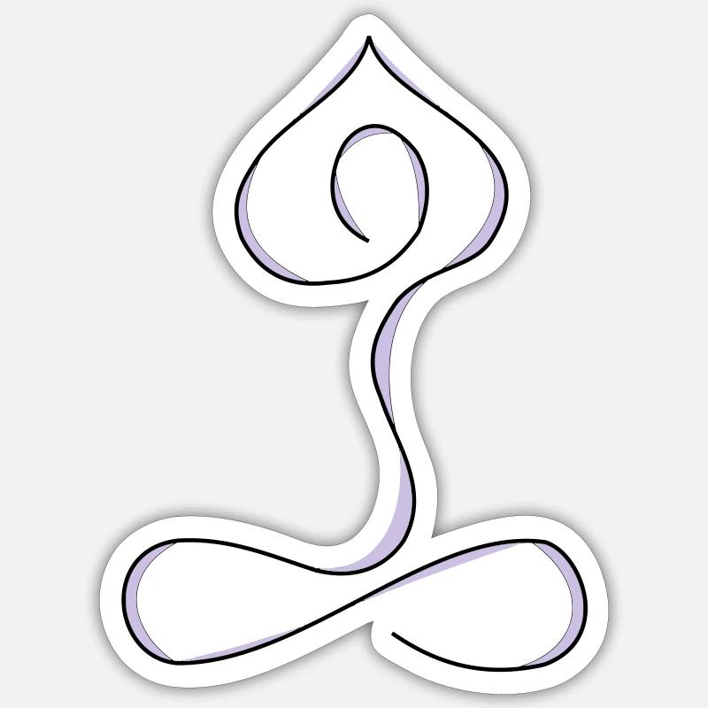 Yoga posture - Sticker size S (10 x 10 cm) - white matte