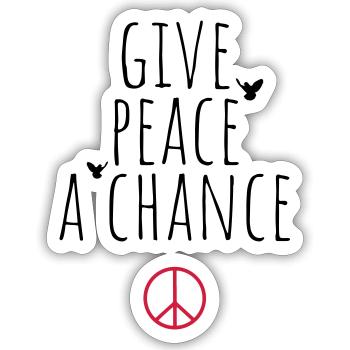 Peace - Sticker Größe S (10 x 10 cm) - Mattweiß - Vorne