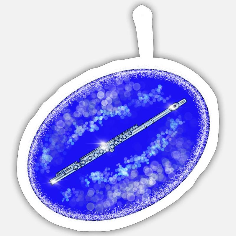 Querfloete 2 - Sticker Größe S (10 x 10 cm) - Mattweiß