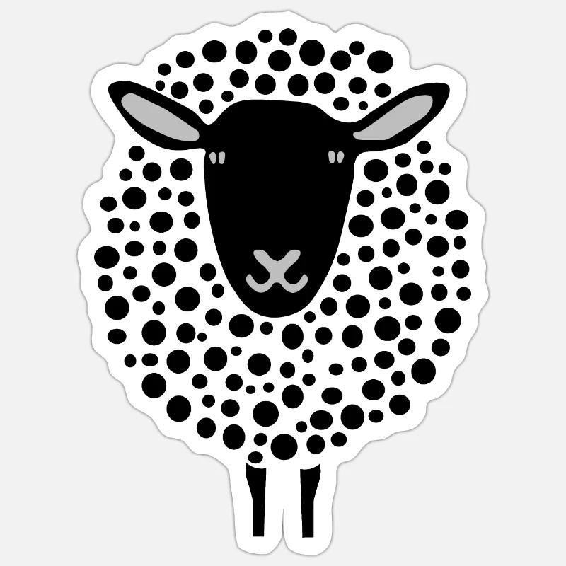 sheep - Sticker size S (10 x 10 cm) - white matte