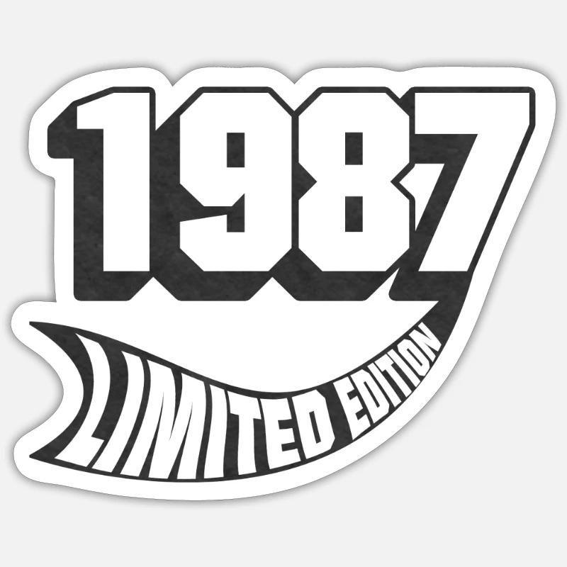 1987 Naissance d’un anniversaire - Sticker taille S (10 x 10 cm) - blanc mat