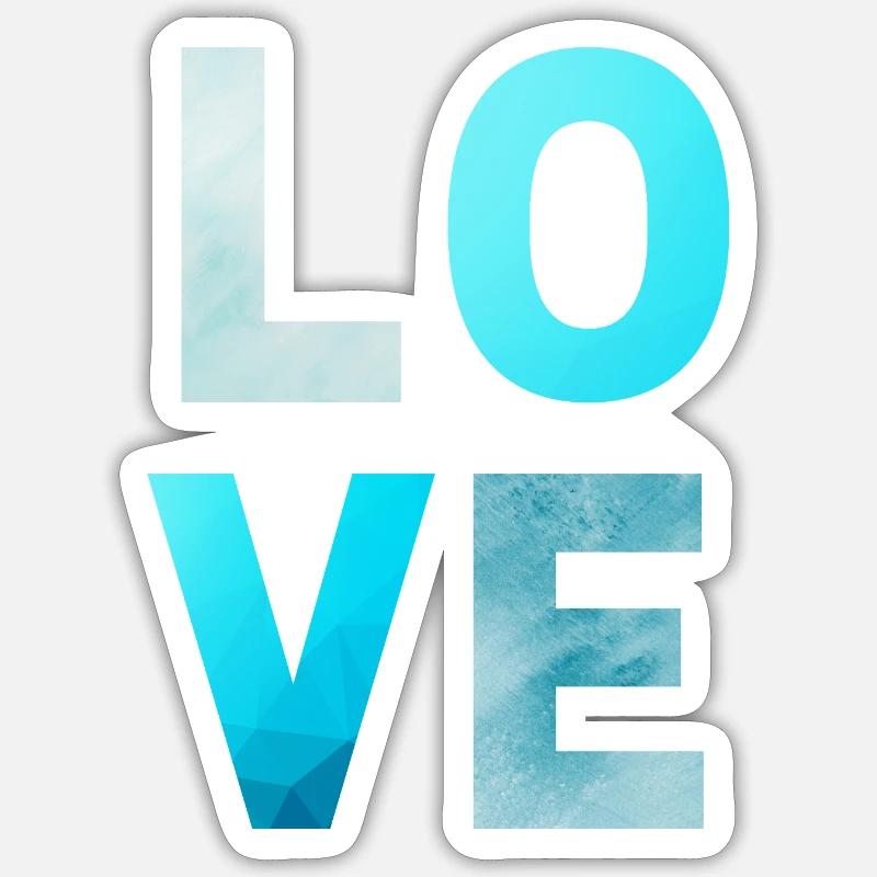 LOVE 3 - Sticker taille S (10 x 10 cm) - blanc mat