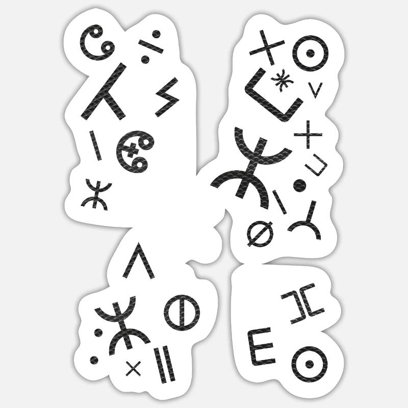 TIFINAGH - Sticker taille S (10 x 10 cm) - blanc mat