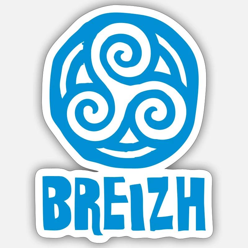 Breizh - Bretagne - Sticker taille S (10 x 10 cm) - blanc mat