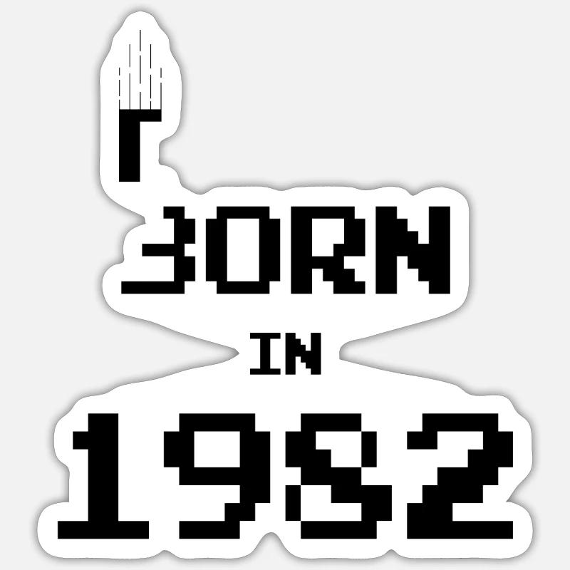 1982 Naissance d’un anniversaire - Sticker taille S (10 x 10 cm) - blanc mat