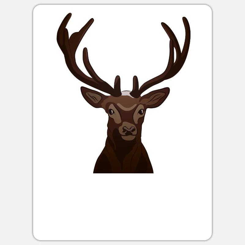 Servus Hirsch Hirschkopf Motiv - Sticker Größe S (10 x 10 cm) - Mattweiß