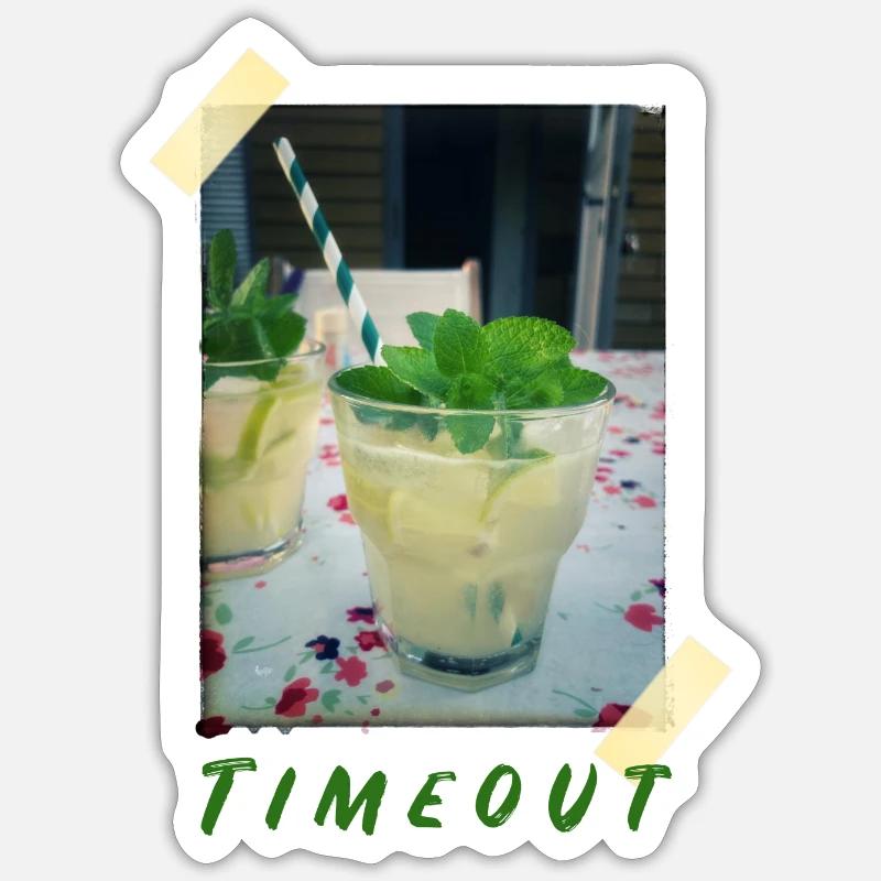 timeout - Sticker taille S (10 x 10 cm) - blanc mat