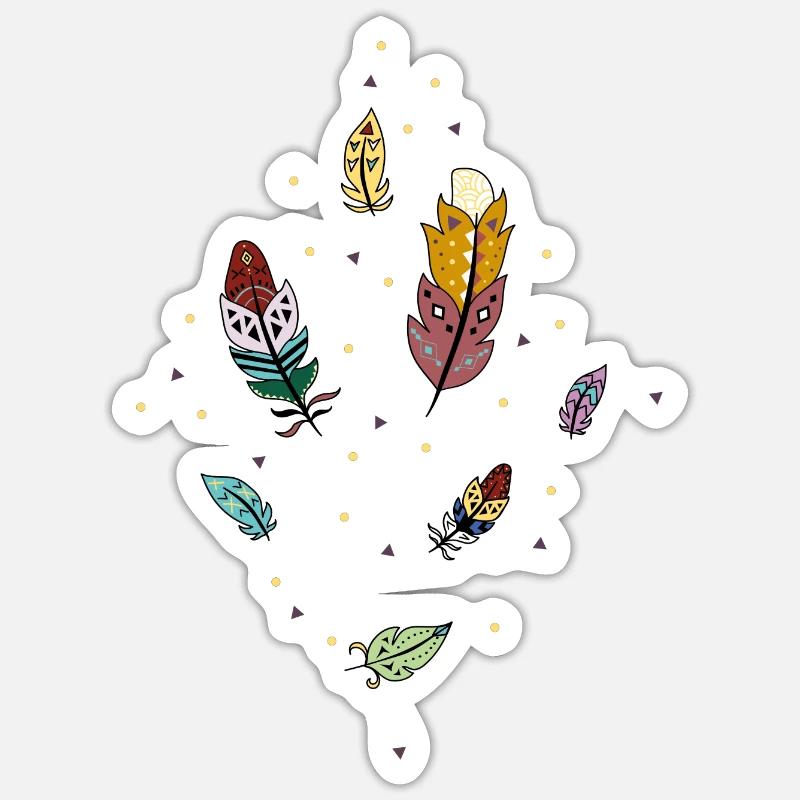 Bunte Federn Sticker Größe S (10 x 10 cm)