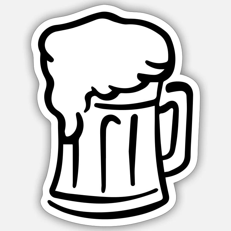 Bierglas Symbol Glas Bier - Sticker Größe S (10 x 10 cm) - Mattweiß