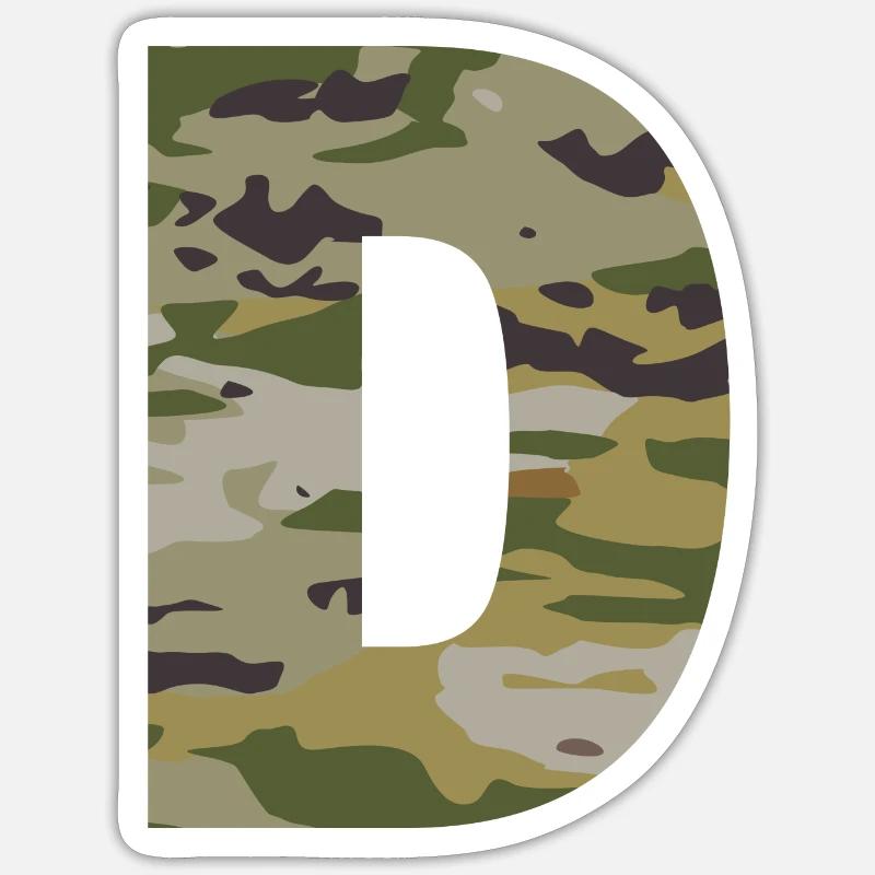 Tarnbuchstabe D - Sticker Größe S (10 x 10 cm) - Mattweiß