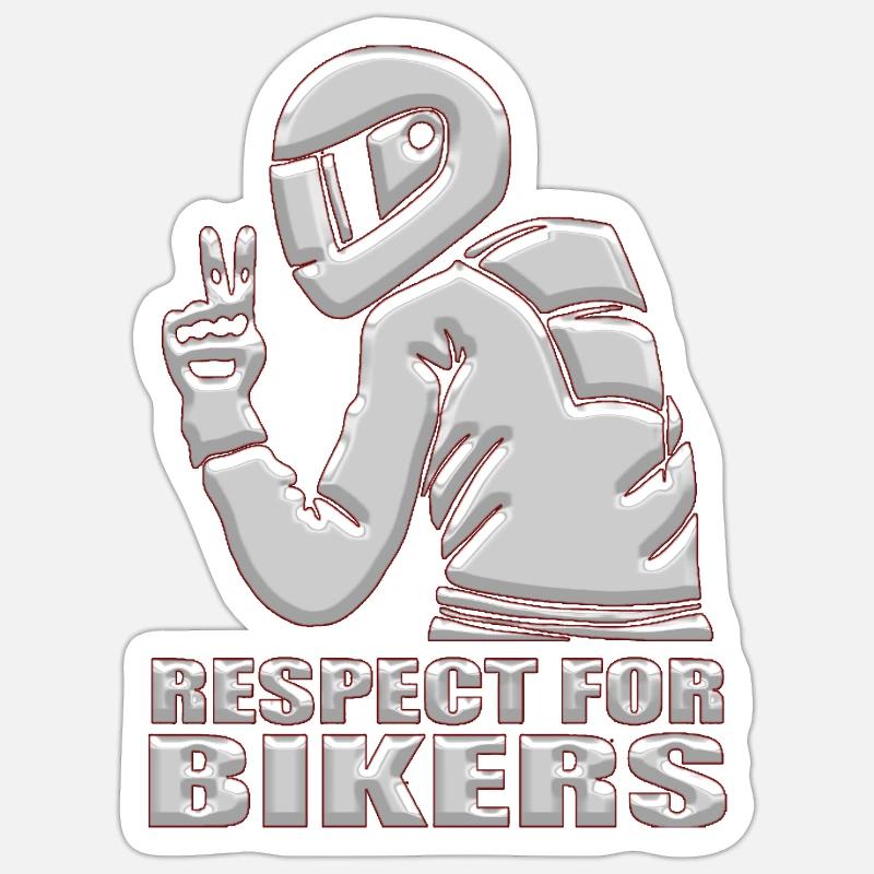 Motards - Sticker taille S (10 x 10 cm) - blanc mat
