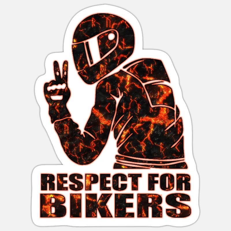 Motards - Sticker taille S (10 x 10 cm) - blanc mat