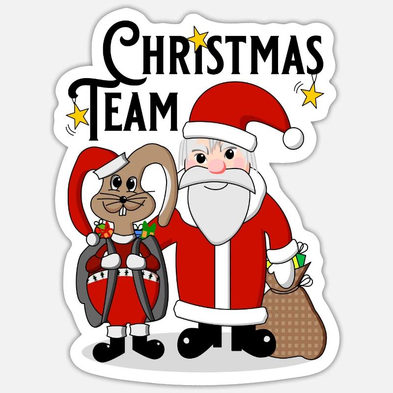 Équipe de Noël - Sticker taille S (10 x 10 cm) - blanc mat