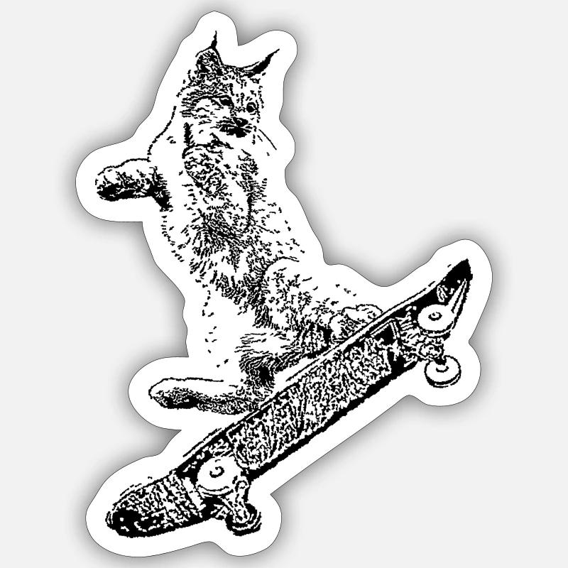 Luchs - Sticker Größe S (10 x 10 cm) - Mattweiß