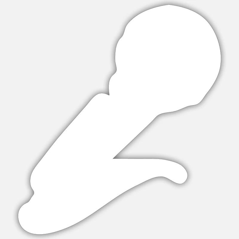 Mikrofon - Sticker Größe S (10 x 10 cm) - Mattweiß