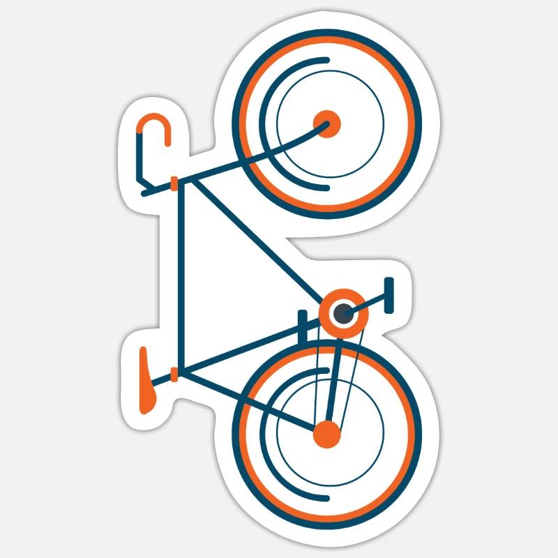 Balade à vélo - Sticker taille S (10 x 10 cm) - blanc mat
