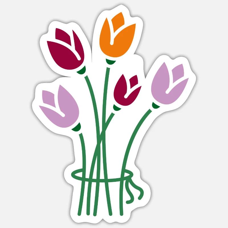 Blumen - Sticker Größe S (10 x 10 cm) - Mattweiß