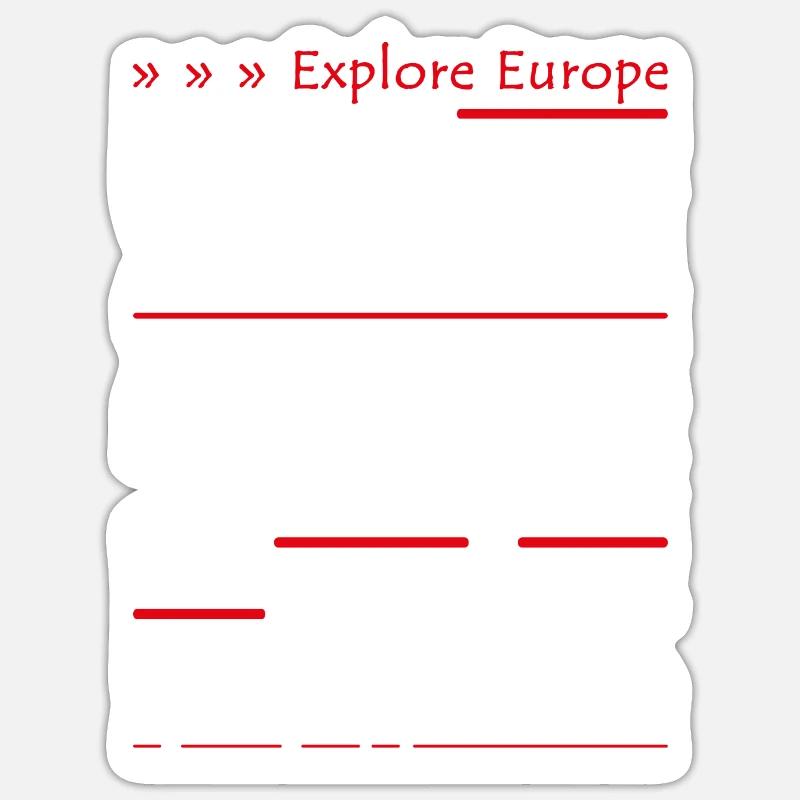 Explorez l’Europe - Sticker taille S (10 x 10 cm) - blanc mat