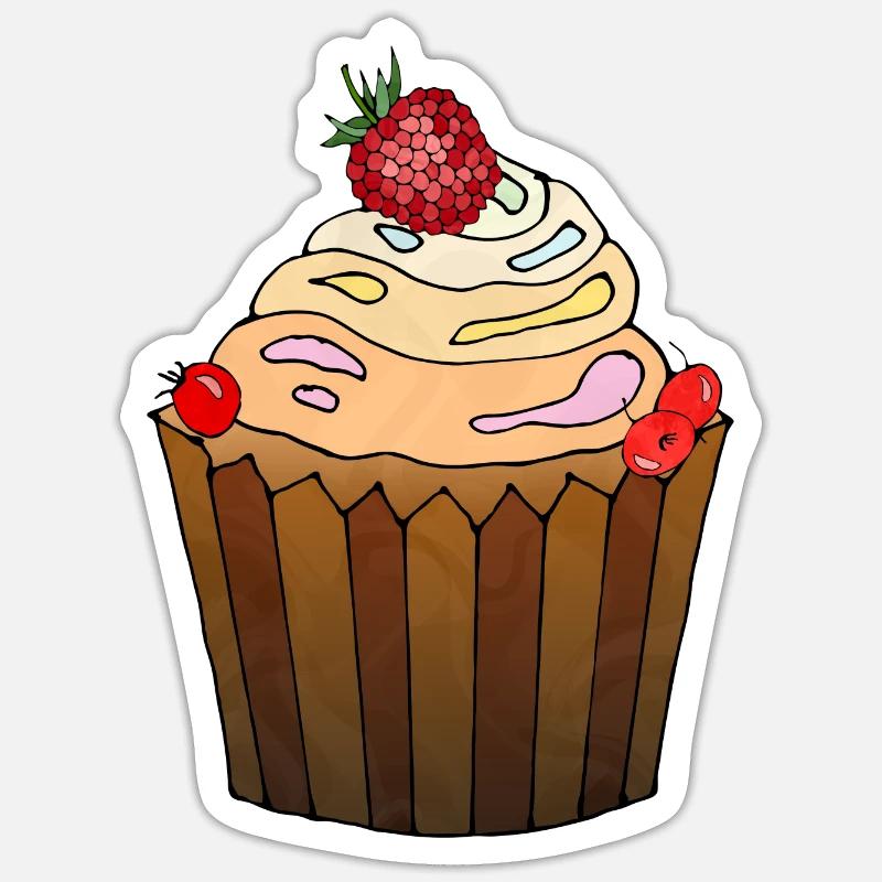 Gâteau - Sticker taille S (10 x 10 cm) - blanc mat