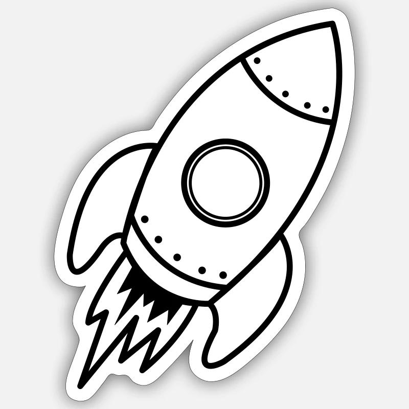 Fusée - Sticker taille S (10 x 10 cm) - blanc mat