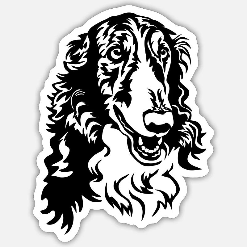 Tête de Barsoi - Sticker taille S (10 x 10 cm) - blanc mat
