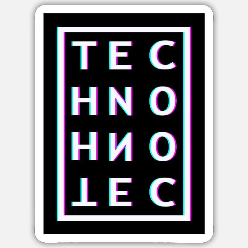 Techno - techno music - rave - techno sticker Sticker Größe S (10 x 10 cm)