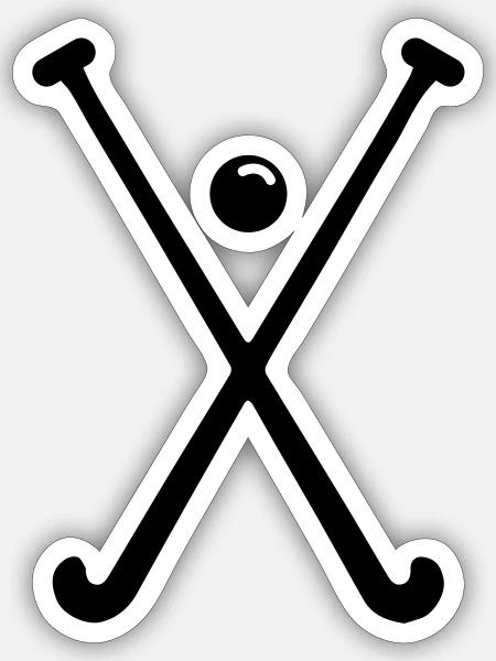 Feldhockey symbol Icon - Sticker Größe S (10 x 10 cm) - Mattweiß