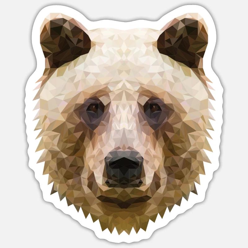 Bär Polygon - Cooles Design Sticker Größe S (10 x 10 cm)