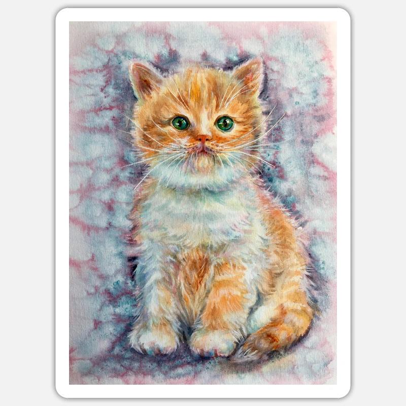 Little kitty. Kitten. - Sticker Größe S (10 x 10 cm) - Mattweiß