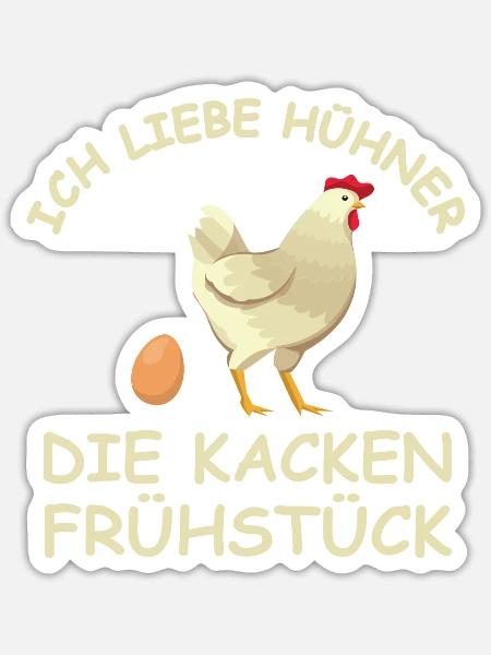 Ich Liebe Hühner - Sticker Größe S (10 x 10 cm) - Mattweiß