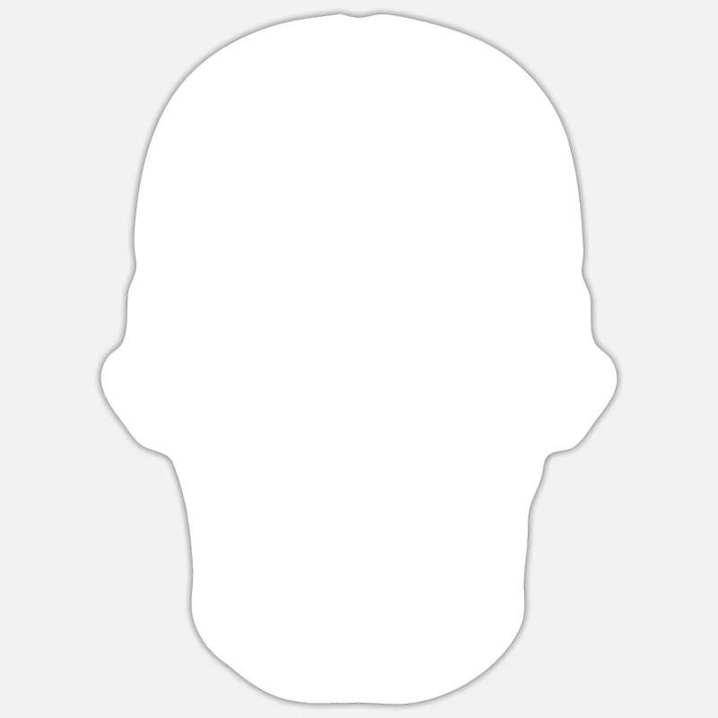 Skull Head Fun - 666 - Schädel - Sticker taille S (10 x 10 cm) - blanc mat