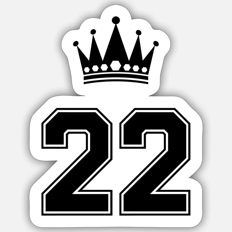 22 krone - Sticker Größe S (10 x 10 cm) - Mattweiß