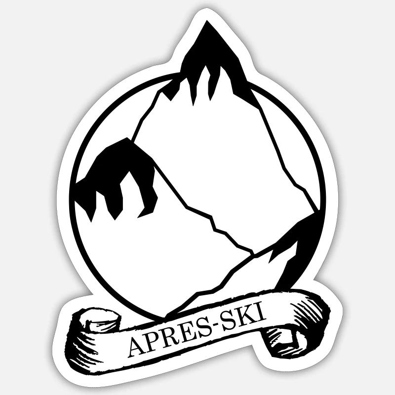 Apres Ski - Sticker Größe S (10 x 10 cm) - Mattweiß
