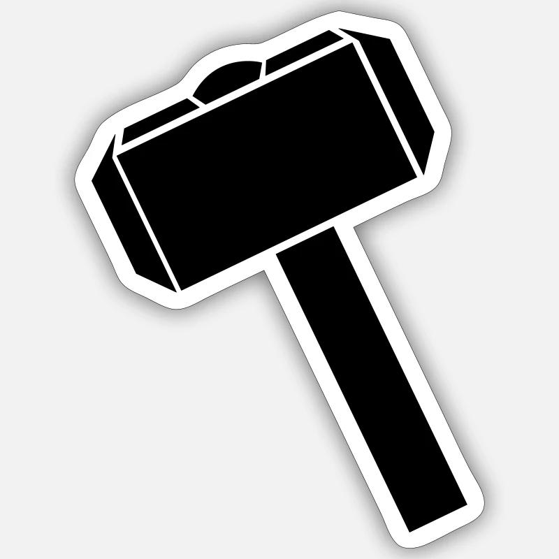 Hammer - Sticker size S (10 x 10 cm) - white matte