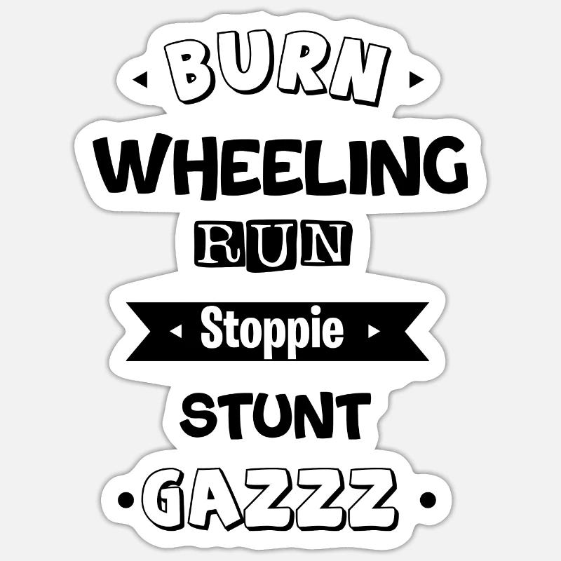 Motorradleidenschaft Stunt Burn Whelling Stoppie Sticker Größe S (10 x 10 cm)