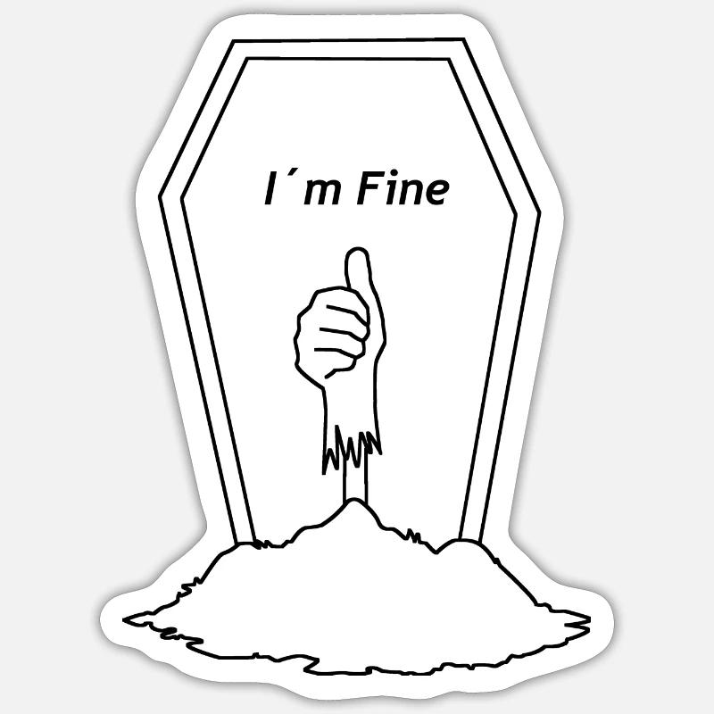 Je vais bien - Sticker taille S (10 x 10 cm) - blanc mat
