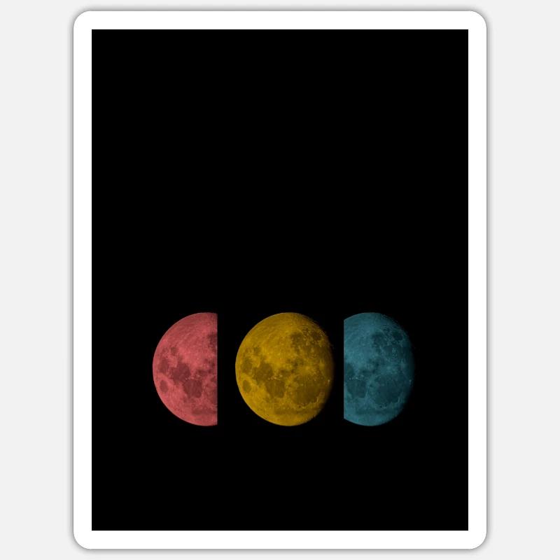 Lune - Sticker taille S (10 x 10 cm) - blanc mat