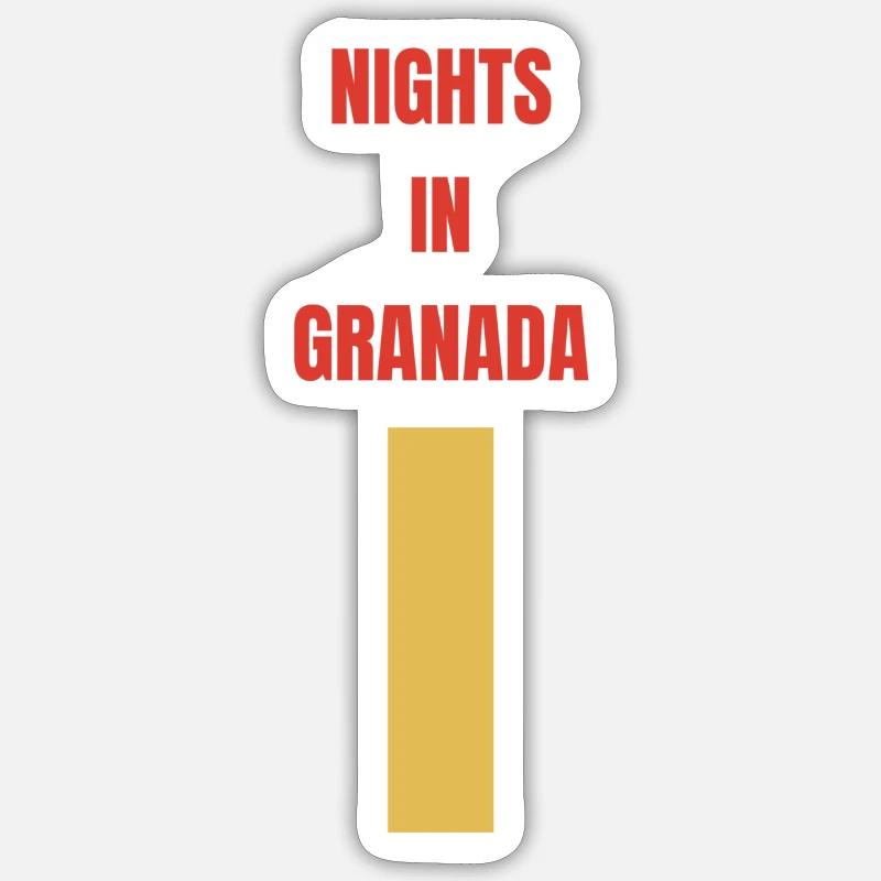 Nächte in Granada - Sticker Größe S (10 x 10 cm) - Mattweiß