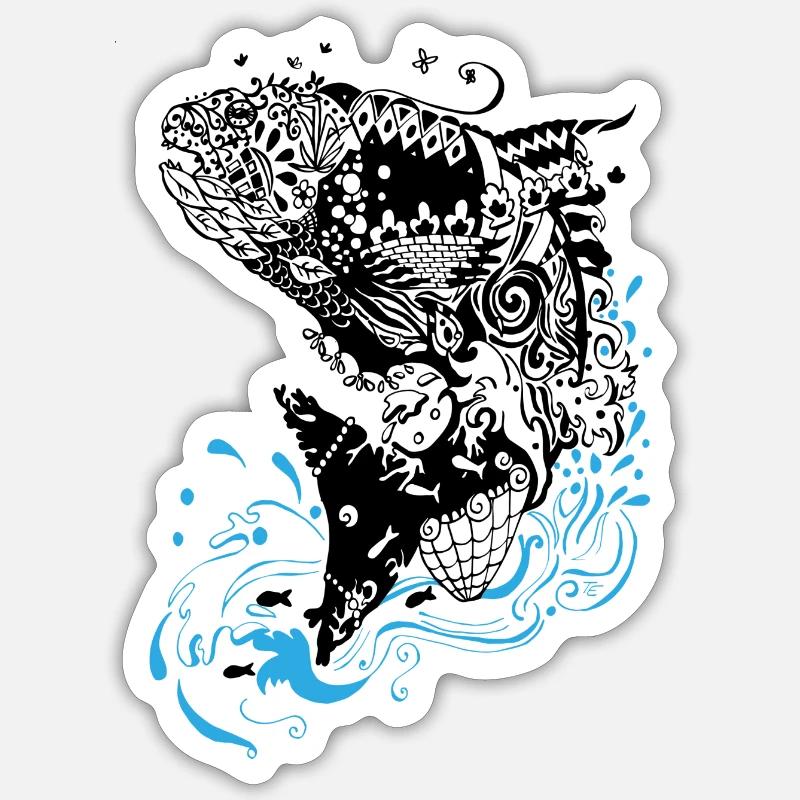 Jumping fish (version for light fabrics) Sticker size S (10 x 10 cm)