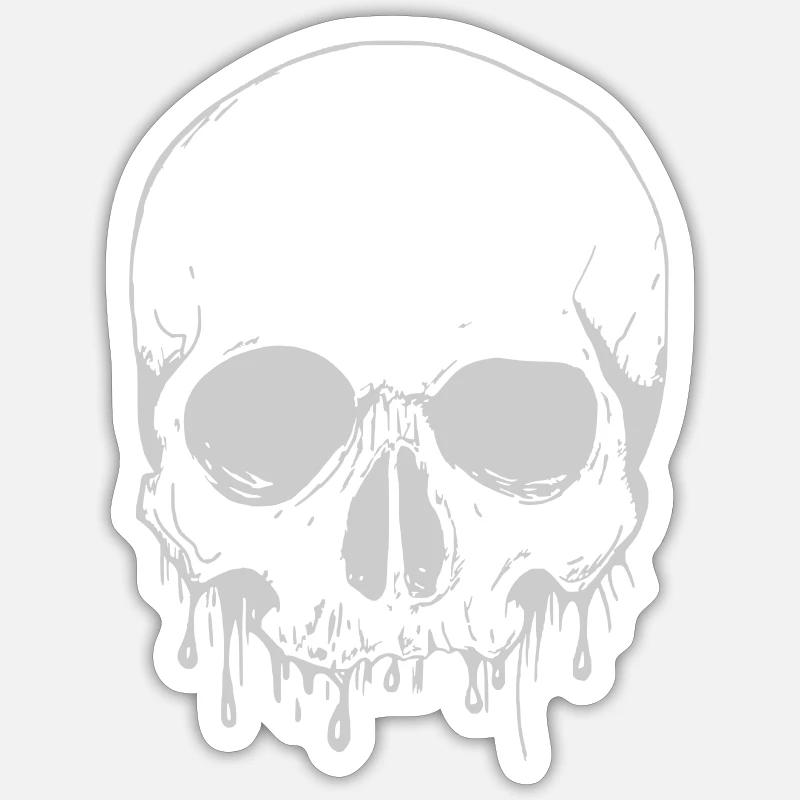 Skull in Silver - Schädel in Silber Sticker Größe S (10 x 10 cm)