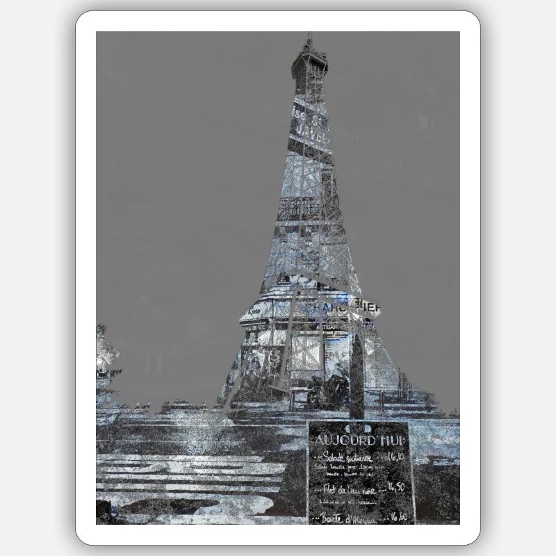 City Trip Paris - Sticker taille S (10 x 10 cm) - blanc mat