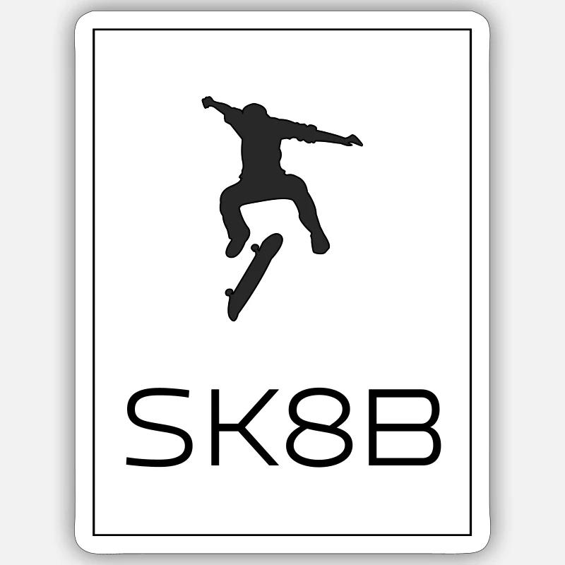 SK8B - Sticker size S (10 x 10 cm) - white matte