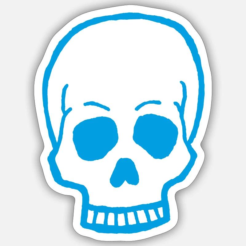 Skull Skull Drawing - Sticker size S (10 x 10 cm) - white matte
