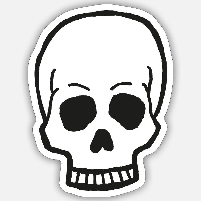 Skull Icon Drawing - Sticker size S (10 x 10 cm) - white matte