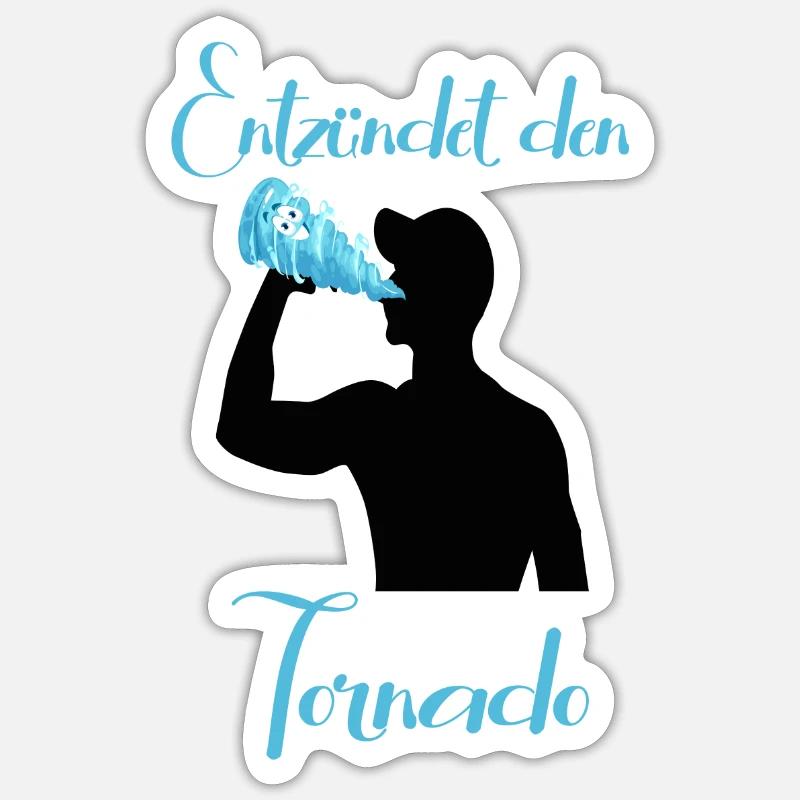 Entzündet den Tornado - Sticker Größe S (10 x 10 cm) - Mattweiß